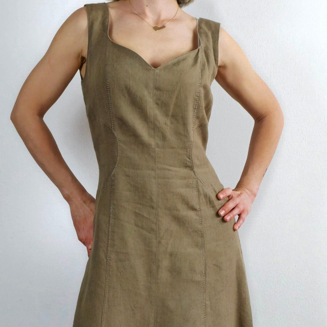 Les Copains  linen sand long dress
