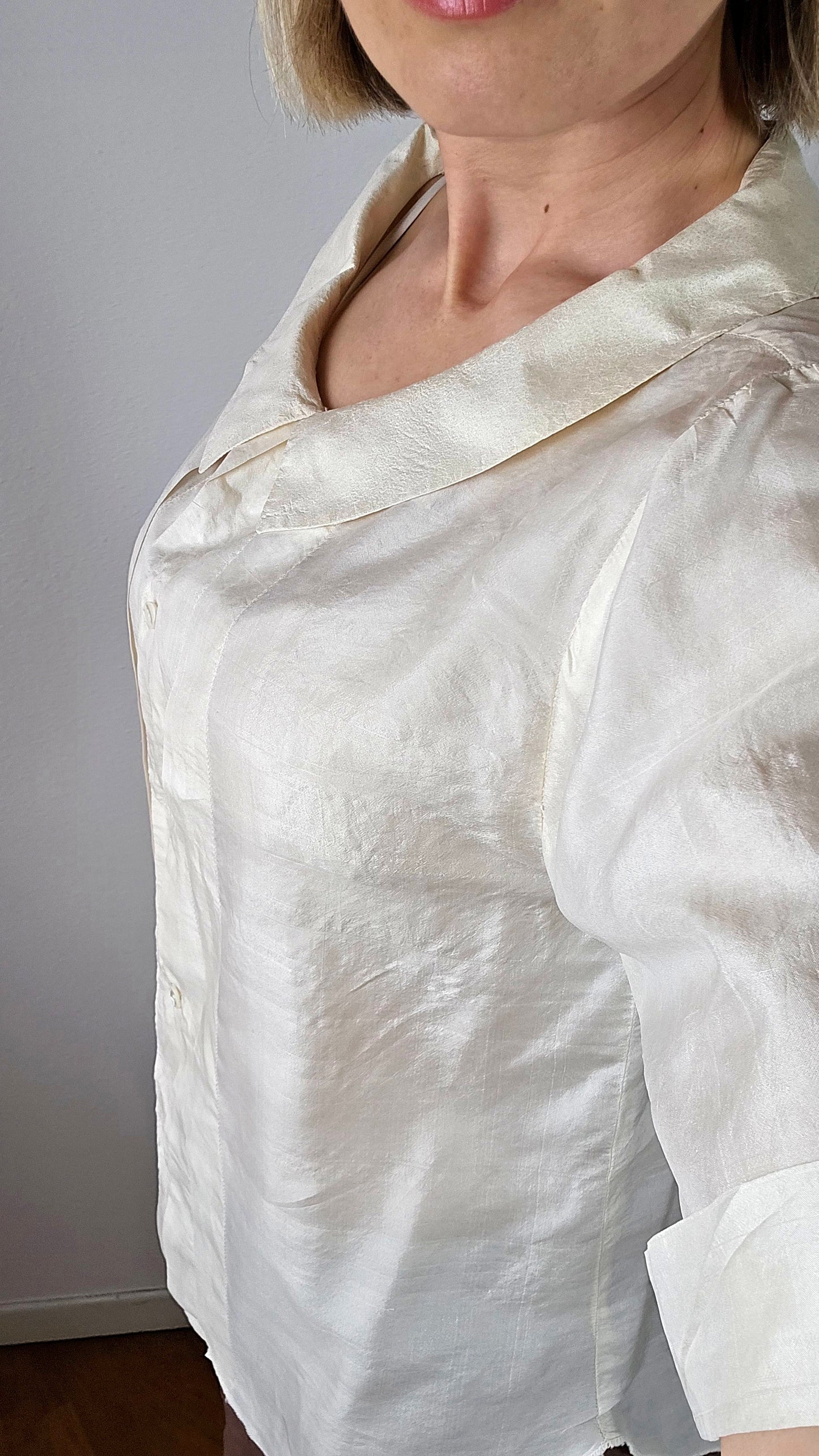 Ivory Silky Shantung  Blouse