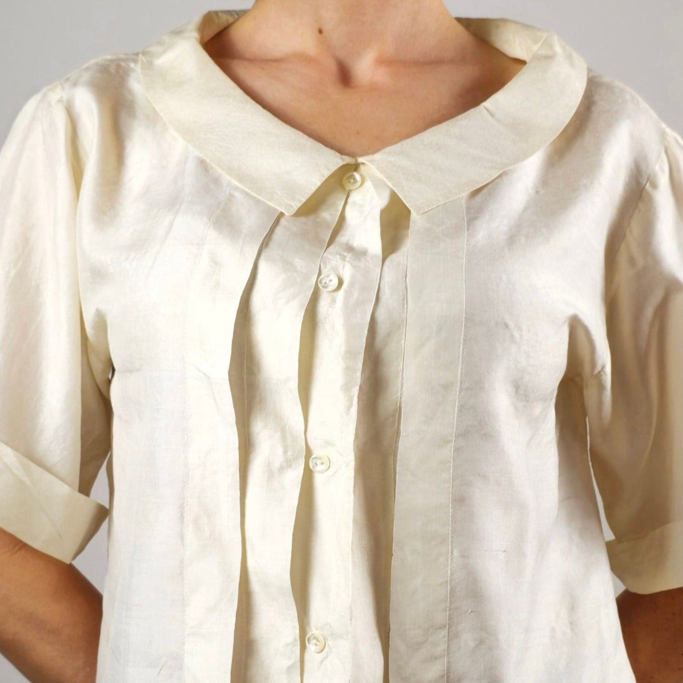 Ivory Silky Shantung  Blouse