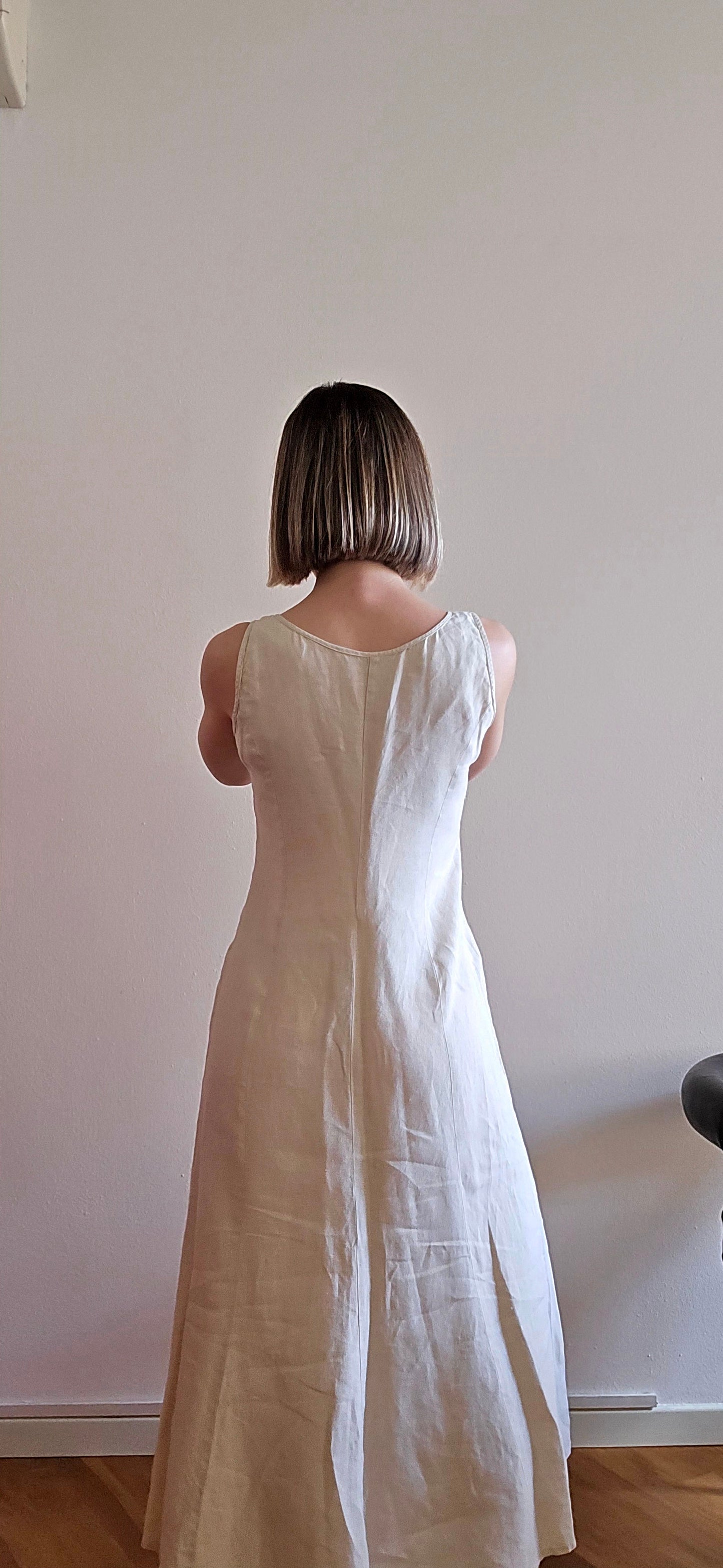 Linen sand long dress