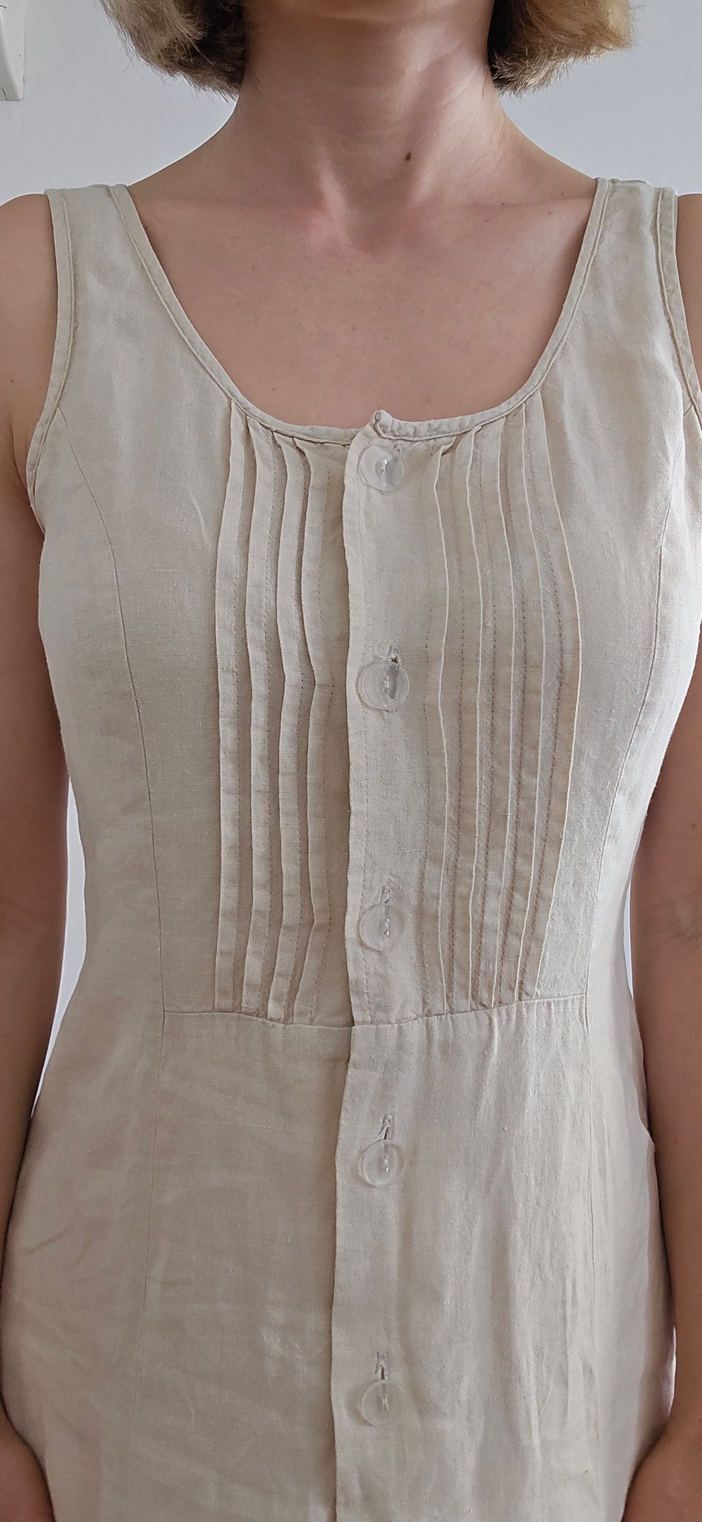 Linen sand long dress