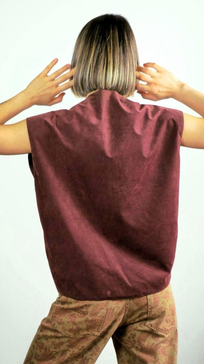Burgundy chenille like vest
