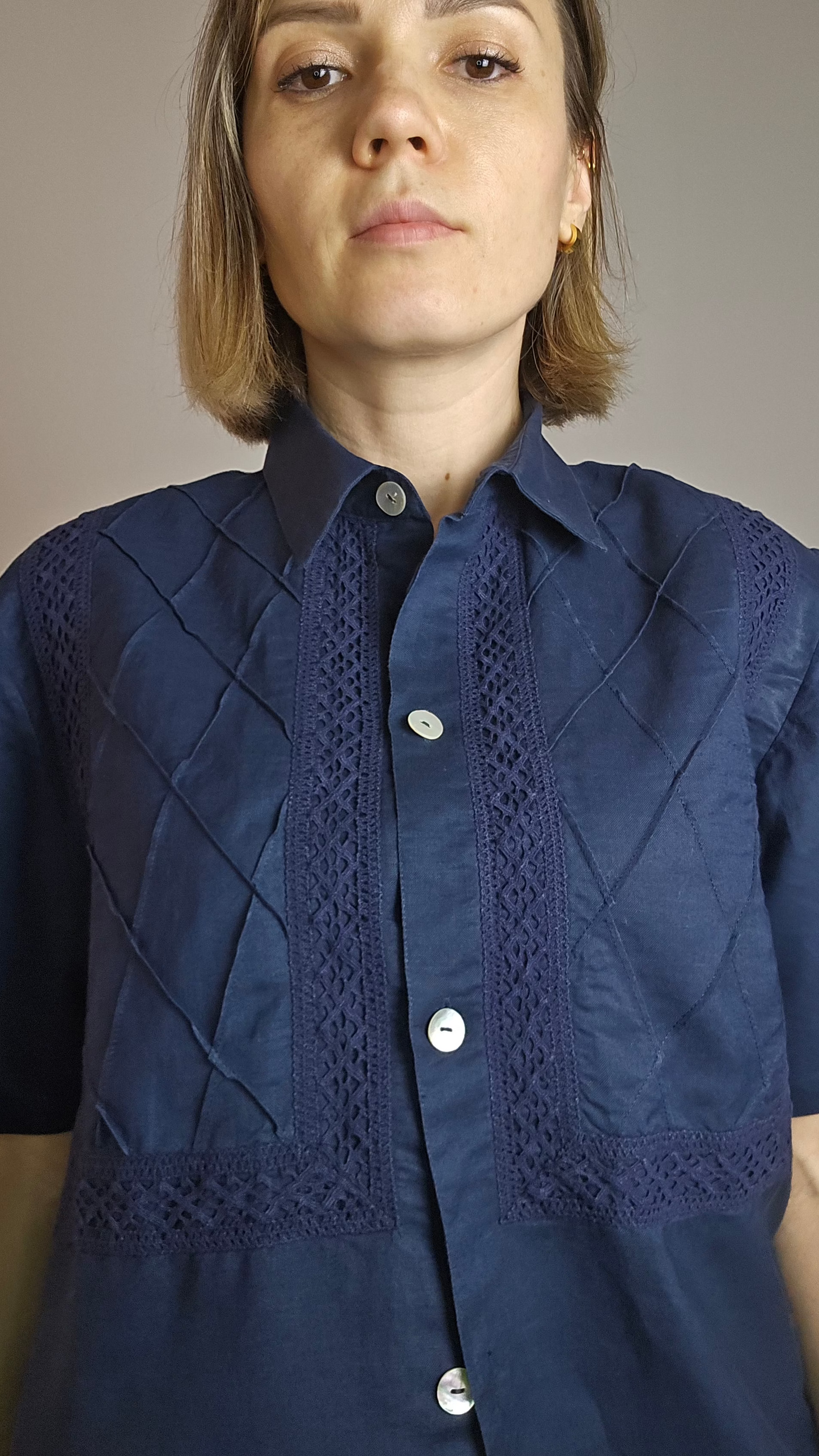 Blu Camicia dimond pattern