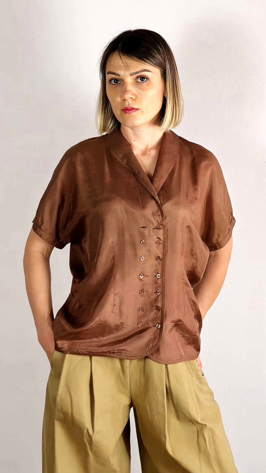 Le comte silky cioccolate shirt