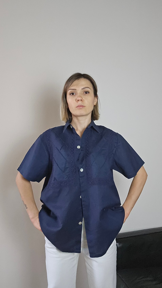 Blu Camicia dimond pattern