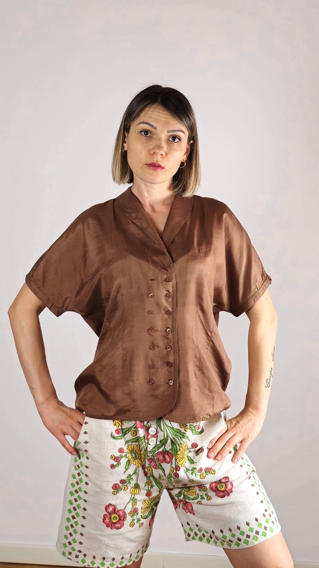 Le comte silky cioccolate shirt
